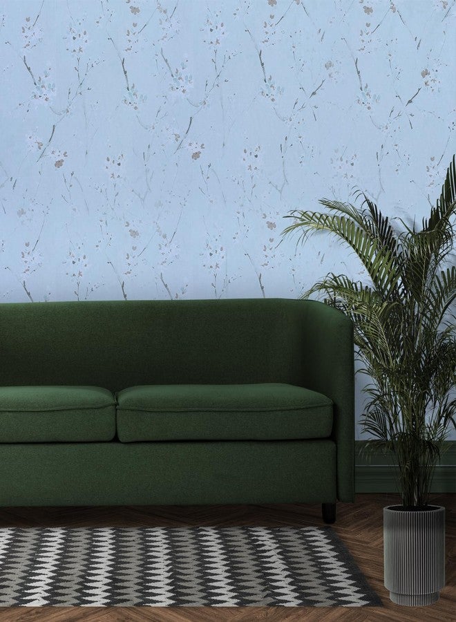 HOMEMATES Peel and Stick Wallpaper Modern Contact Paper Wall Stickers DIY Floral Self Adhesive Decal, Living Room, Bedroom, Office (45 x 304cm) (Blue Cherry Flower) - Image 4